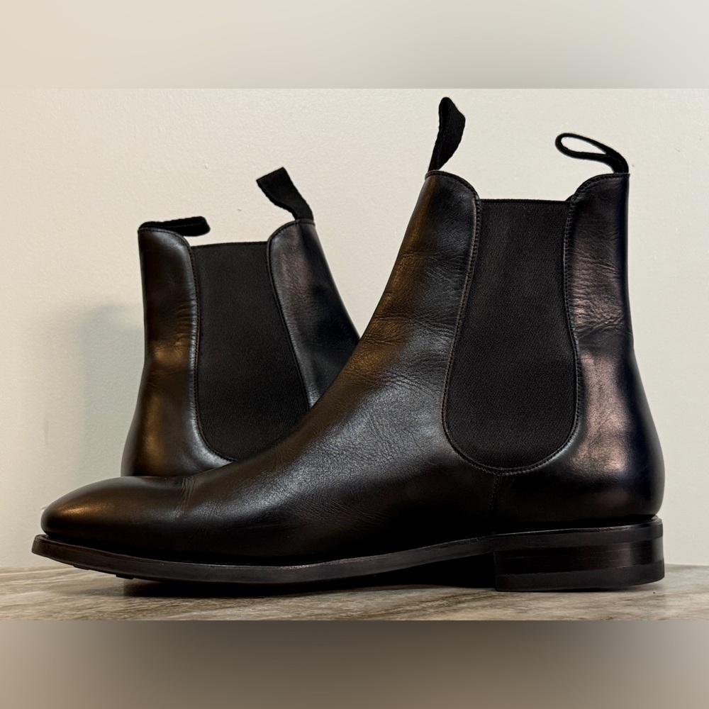 CARMINA BLACK LEATHER CHELSEA BOOT 80186 INCA UK 9 / US 10 Goodyear Spain $700 - Picture 8 of 13